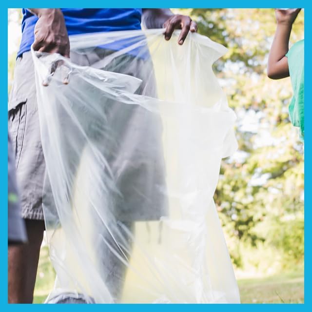 40-45 Gallon Trash Bags, 1.1 Mil Thickness, Clear Bags, 45 Gallon Trash Bags Heavy Duty, 40" x 46", 100 Count, Ideal for Janitorial, Industrial, Recycling