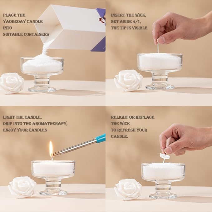 Pearl Candle 18 oz. Long-Lasting Fragrance (up to 120 Hours) - Includes 30 refillable Wicks