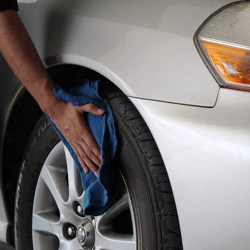 Shop Towels (Blue, 2000-Pack) - Bulk Cleaning Towel in a Bag, Mechanic Cotton Wipes for Car Maintenance, Auto Mechanics & Garage, Wipe Grease & Oil, Machine Wash & Reusable