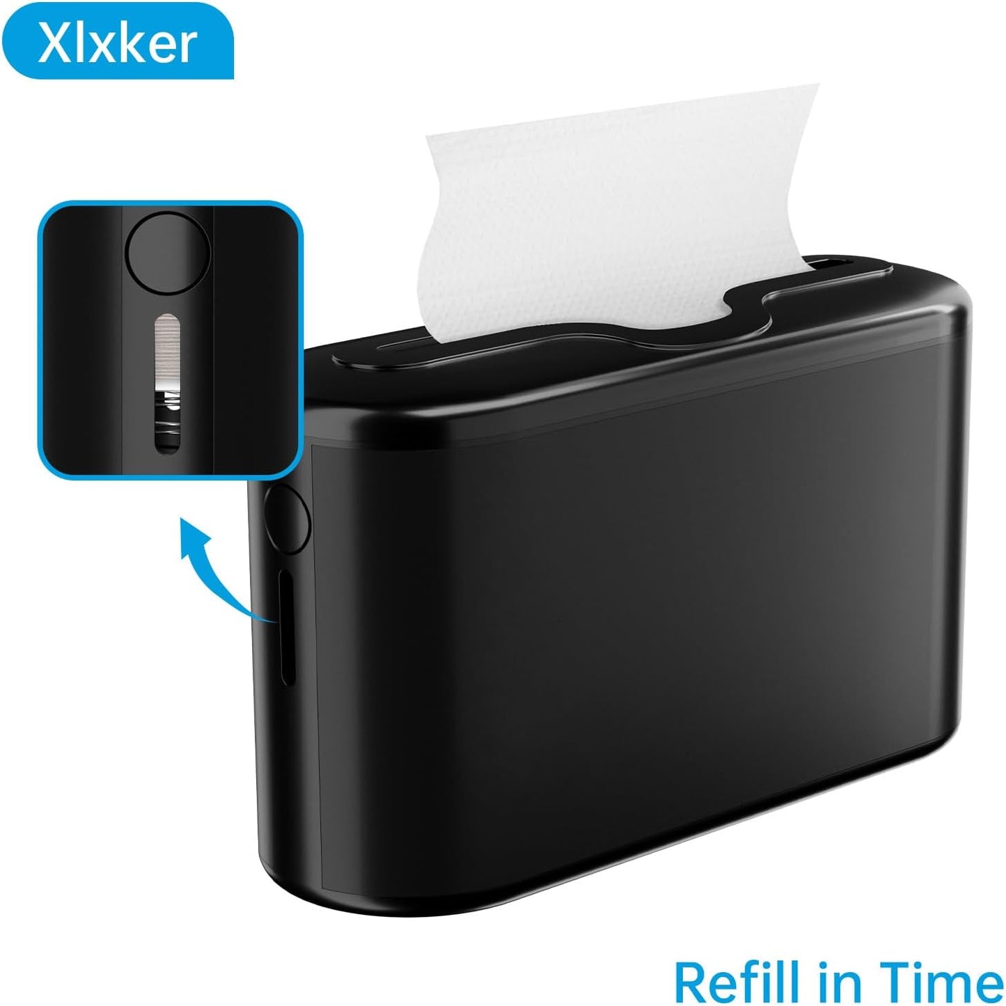 Multifold Paper Towel Dispenser Countertop, Hand Towel Dispenser for Bedroom, Bathroom, Kitchen, Toilet (Black)