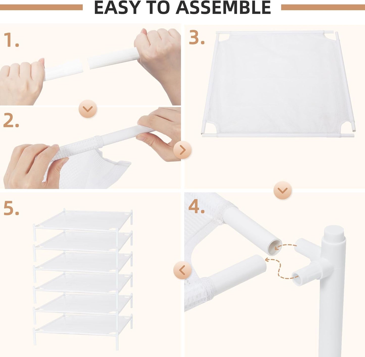 STORAGE MANIAC Sweater Drying Rack, Mesh Clothes Drying Rack, Stackable Laundry Drying Rack, Lay Flat Dryer for Delicates, Portable Dry Rack for Indoor or Outdoor, White, 6-Pack