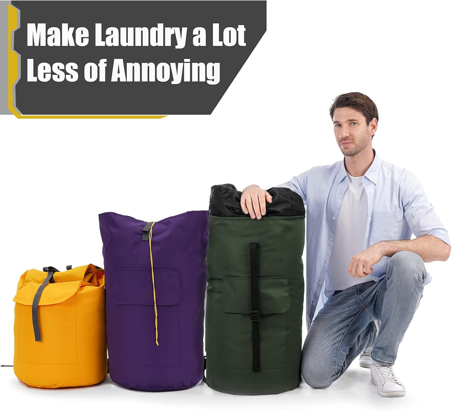 College Laundry Bag Extra Large Heavy Duty, Purple 115L Laundry Backpack Bag, Dorm Laundry Bag with Straps, Large Laundry Bags, Clothes Hamper Bag for College, Travel, Camp, Apartment, Laundromat