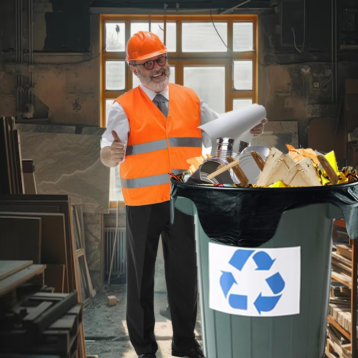 Contractor Heavy Duty Trash Bags 42 Gallon | 10 Count | 3 MIL | 32.8" X 46" | Large Black Flap Tie Construction Garbage Bags for Business Home Commercial, Industrial, Storage, Outdoor