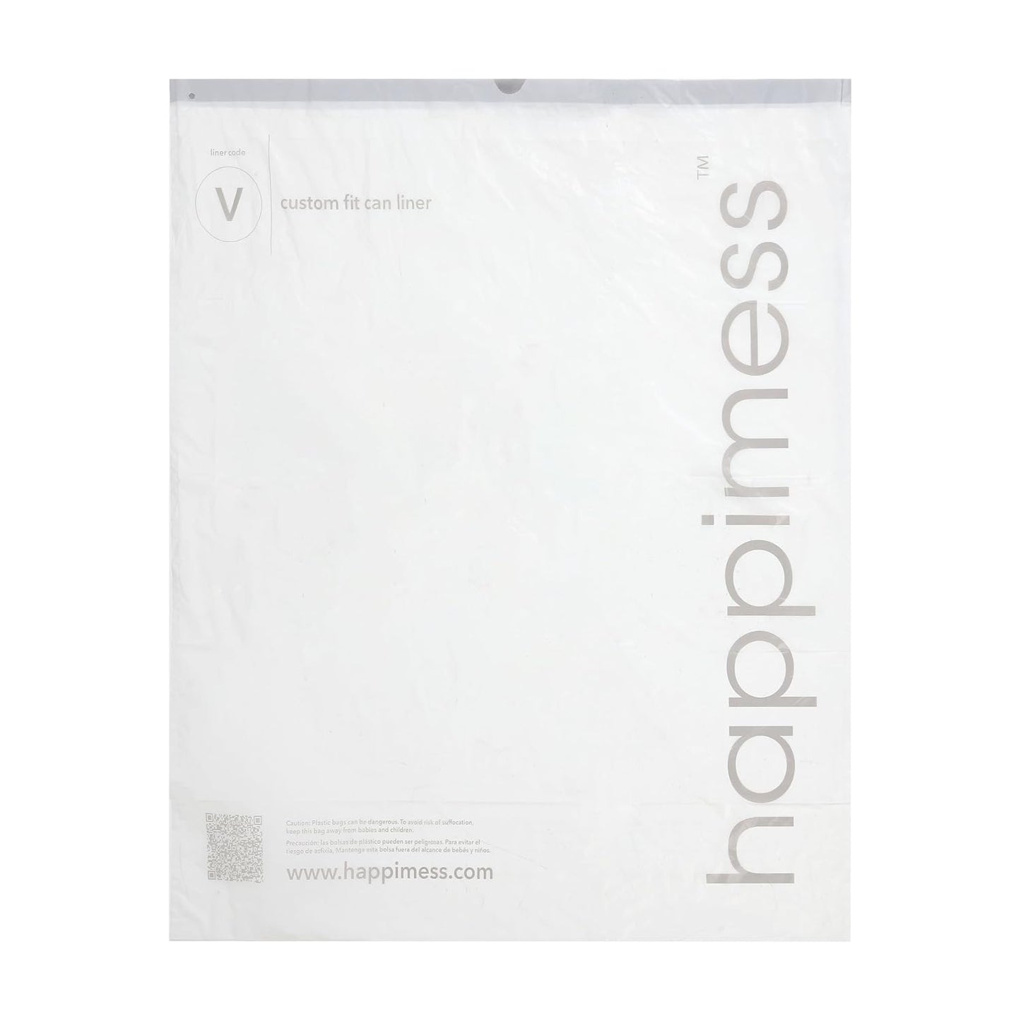 happimess HPM3000V-WHITE 30 Gallon Drawstring Unscented Trash Can Liner for Business Home Kitchen Commercial and Industrial White (100-Count, 4-Rolls of 25 Liners)