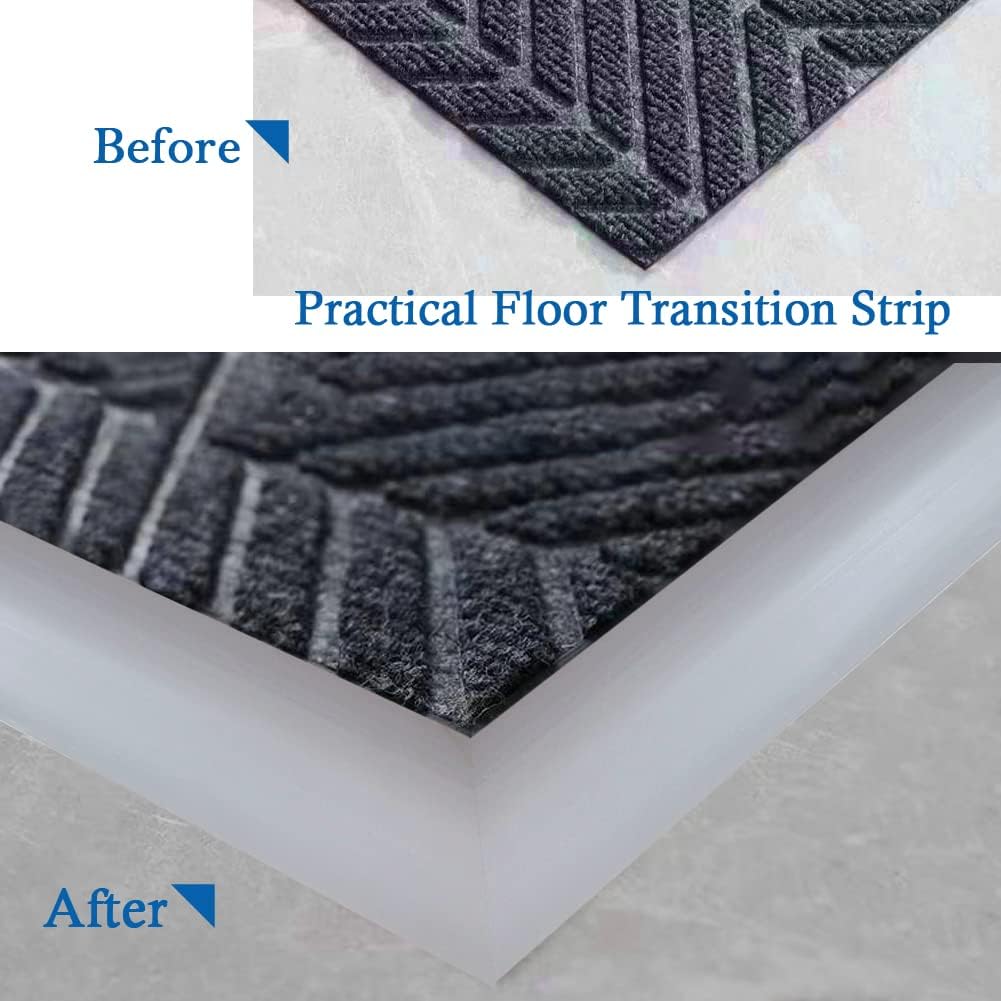 Floor Transition Strip Self Adhesive Carpet & Flooring Transitions Edging Trim Strip PVC Threshold Transitions Suitable for Threshold Height Less Than 5mm (10Ft, Dark Gray)