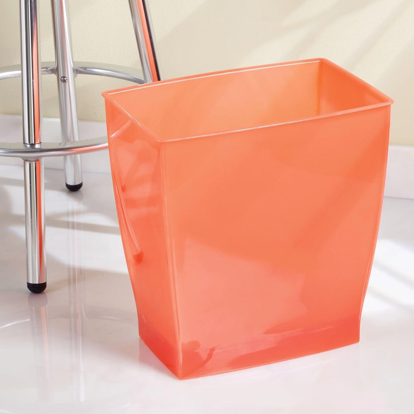 iDesign Bathroom Trash Can - Ideal for Primary and Guest Bathroom or Office - Orange - Made in USA