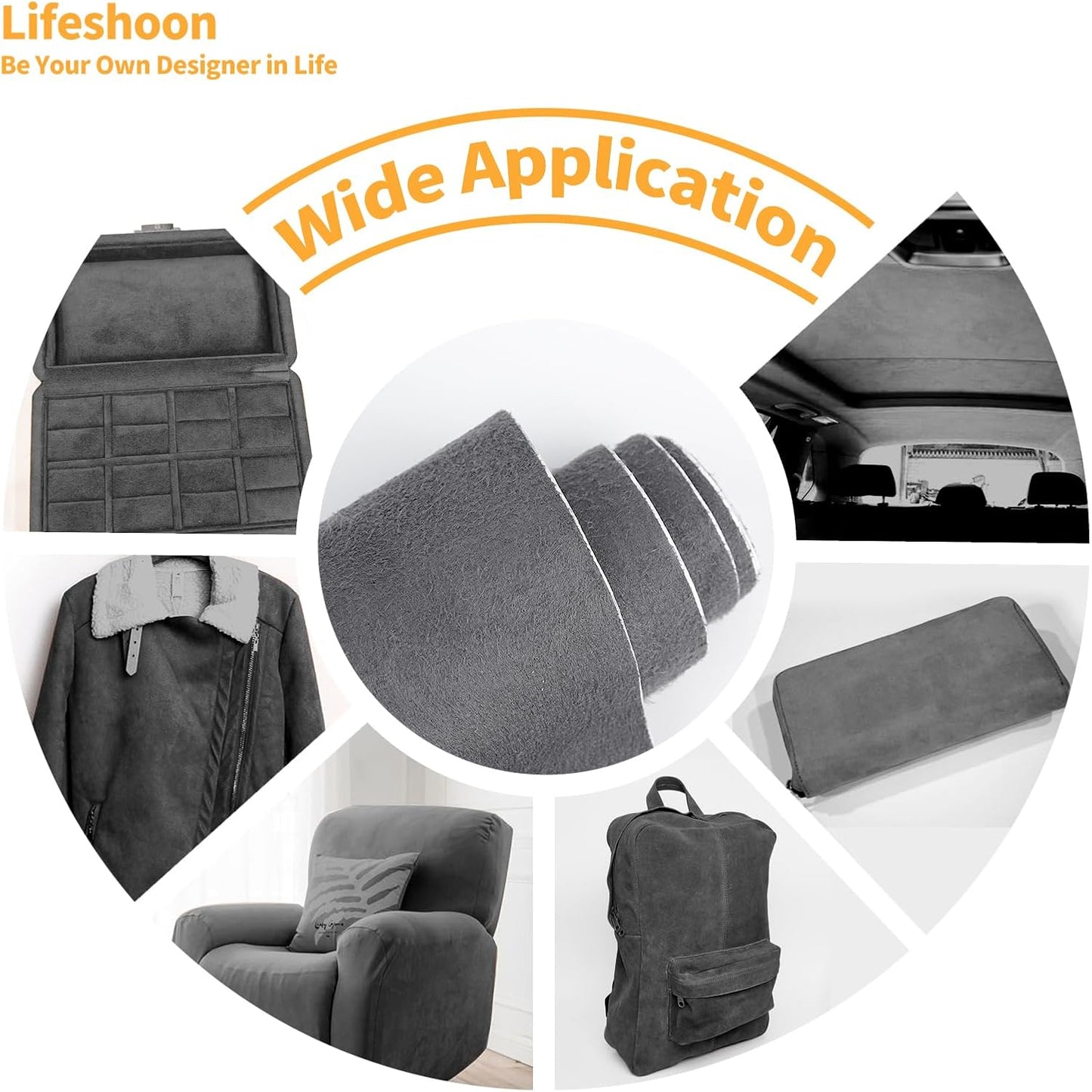 Fabric Repair Patches, Self-Adhesive Suede Patches Tape Durable, DIY Large Fabric Repair for Sofa, Couches, Furniture, Chair, Clothing (3.5X79 Inch, Dark Grey)