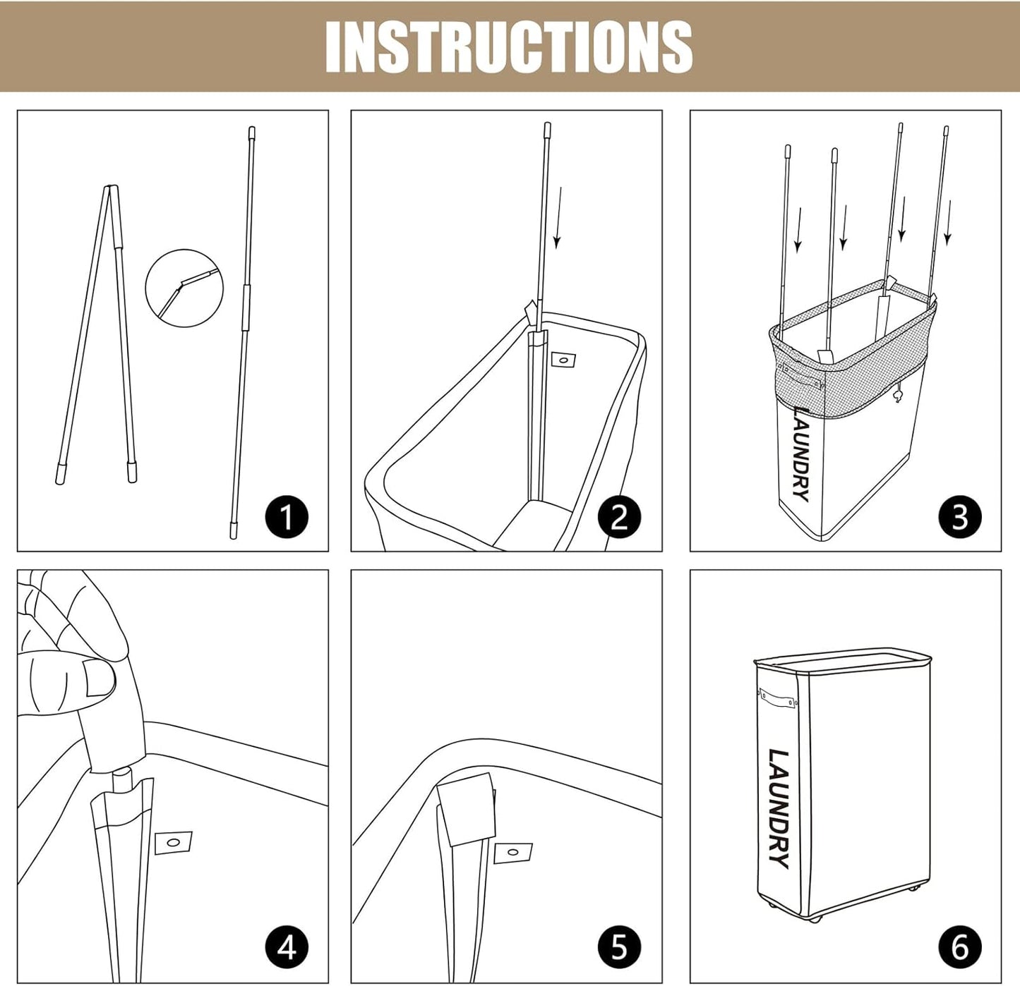 DOKEHOM 25-Inches Slim Laundry Basket on Wheels, Collapsible Rolling Laundry Hamper, Foldable Narrow Corner Clothes Storage Bins (Black)