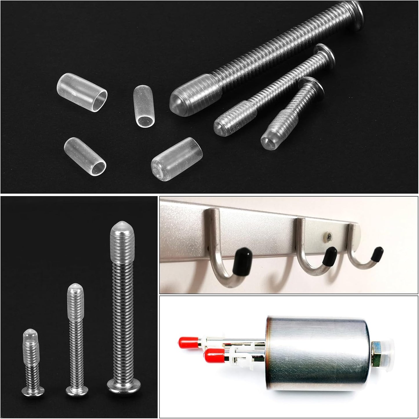 uxcell 20pcs Rubber End Caps 5.5mm ID Vinyl Round Tube Bolt Cap Cover Thread Protectors Clear