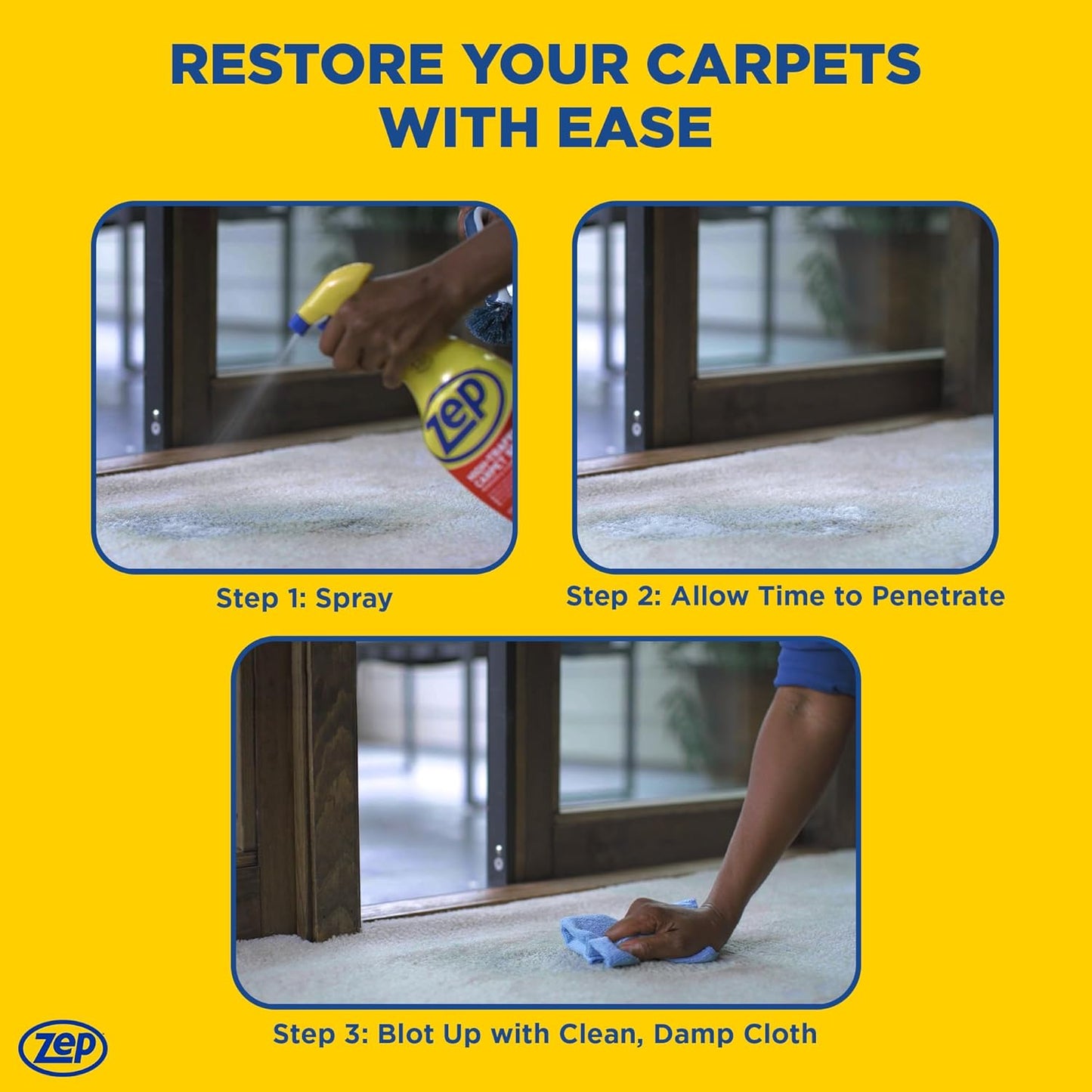 Zep High Traffic Carpet Cleaner - 1 Gallon (Case of 4) ZUHTC128 - Penetrating Formula Removes Deep Stains. Make High-Traffic Areas Look New Again