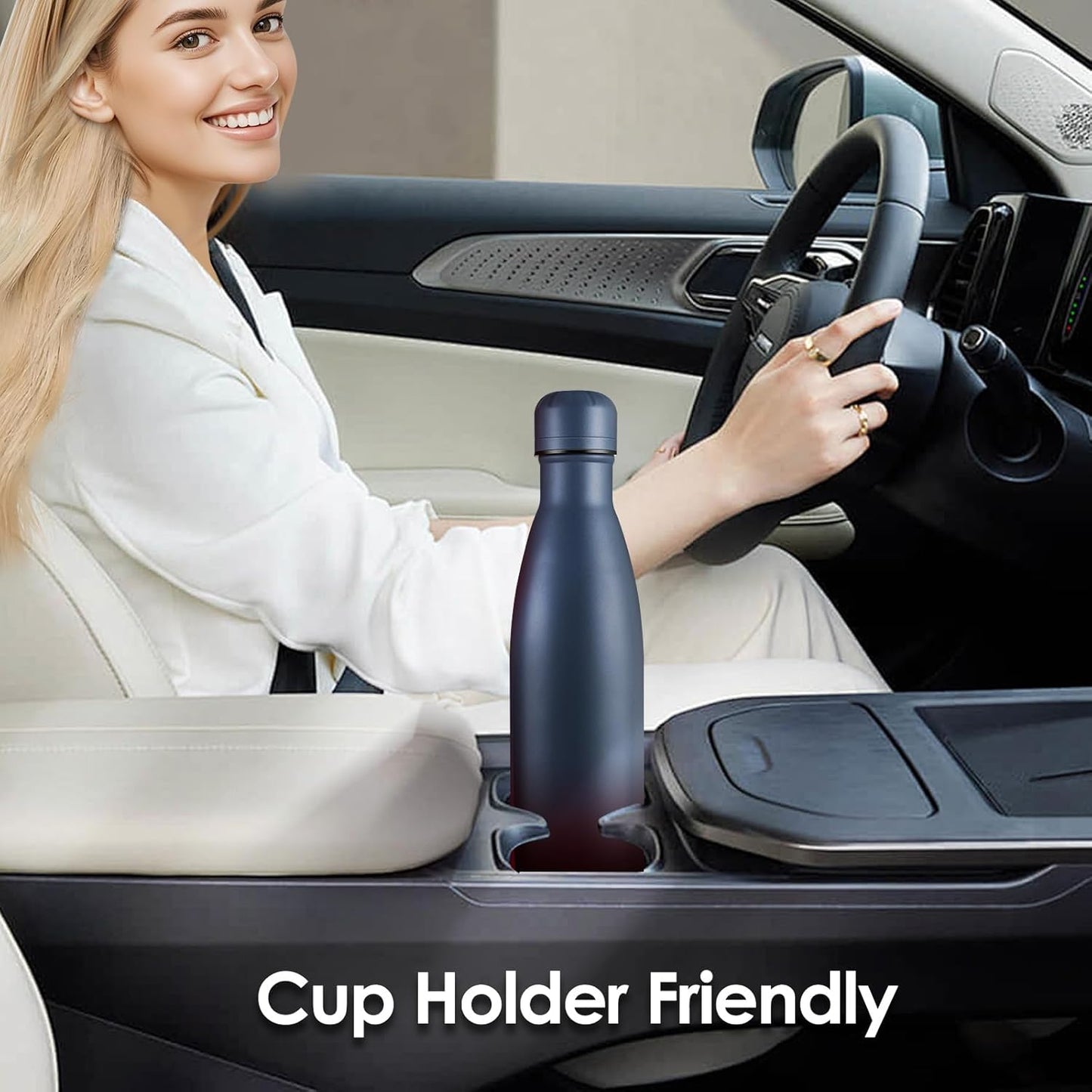 17oz Cola-Bottle Shaped Stainless Steel Leak-proof Water Bottle,Double Wall Vacuum Insulated Metal,Travel Mug For Sports Indoors & Outdoors,BPA-Free School Kids Flasks,Navy(12 Pack)