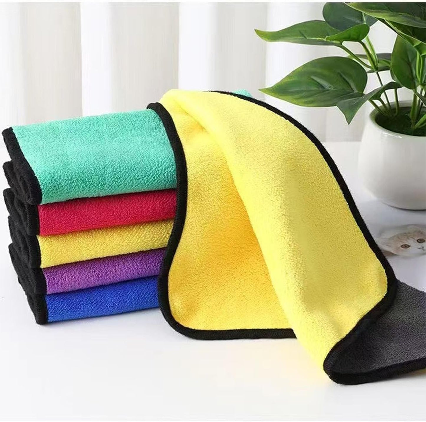 10 Pack Premium Microfiber Towels Coral velvet Washing and Detailing Towels for Car Detailing Household Cleaning Ultra-Soft Super Absorbent, Lint Streak-Free 11.8"x15.7” Cleaning Cloth (5colors)