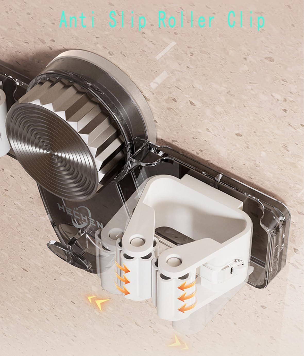 Mop and Broom Holder Wall Mount, No Punching Required Broom and Mop Organizer Wall Hanging with Hooks for Bathroom, Laundry Room, Garage, Kitchen,Garden Tool Organizer Storage (4pcs Transparent)