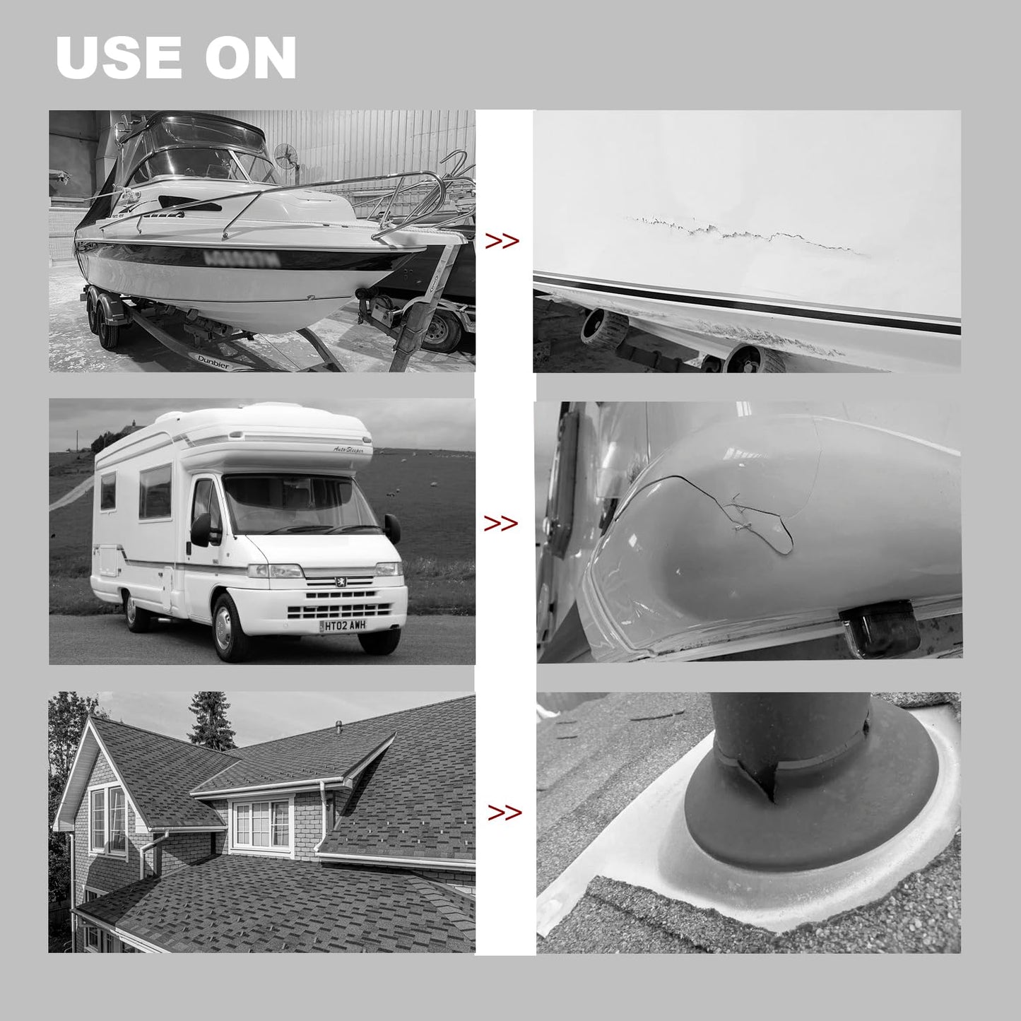 White RV Roof Sealant Tape, 8" x 10' Waterproof Repair Seal Tape – Extra Thick, UV-Resistant, Weatherproof Patch for Permanent Leak Sealing on RVs, Trailers, and Mobile Homes