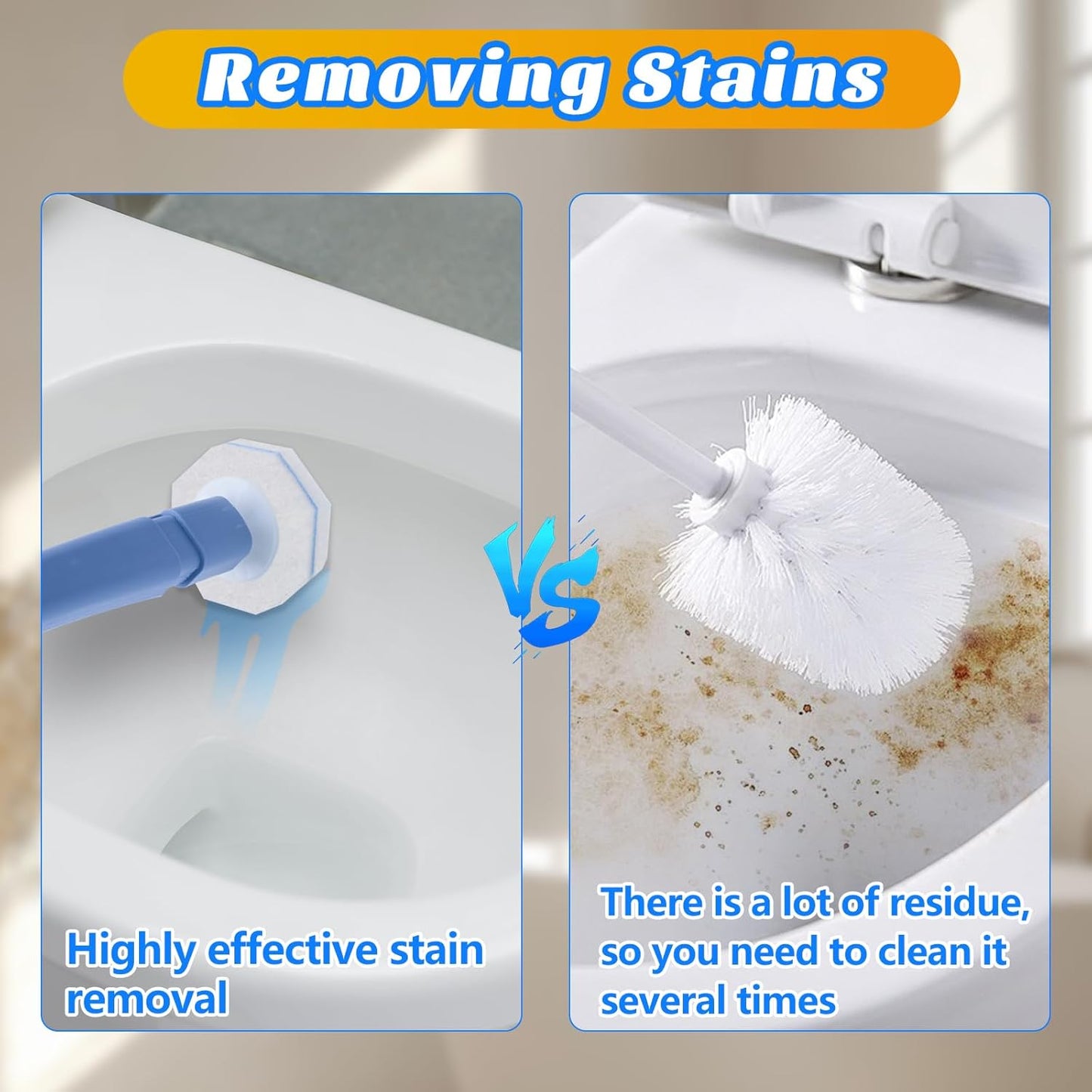 10PCS Toilet Wand Refills - Disposable Replacement Heads for Most Toilet Brushes | Hygienic Cleaning Pads | No-Scratch, Quick-Dry & Easy-to-Use (Polyester Cleaning Head)