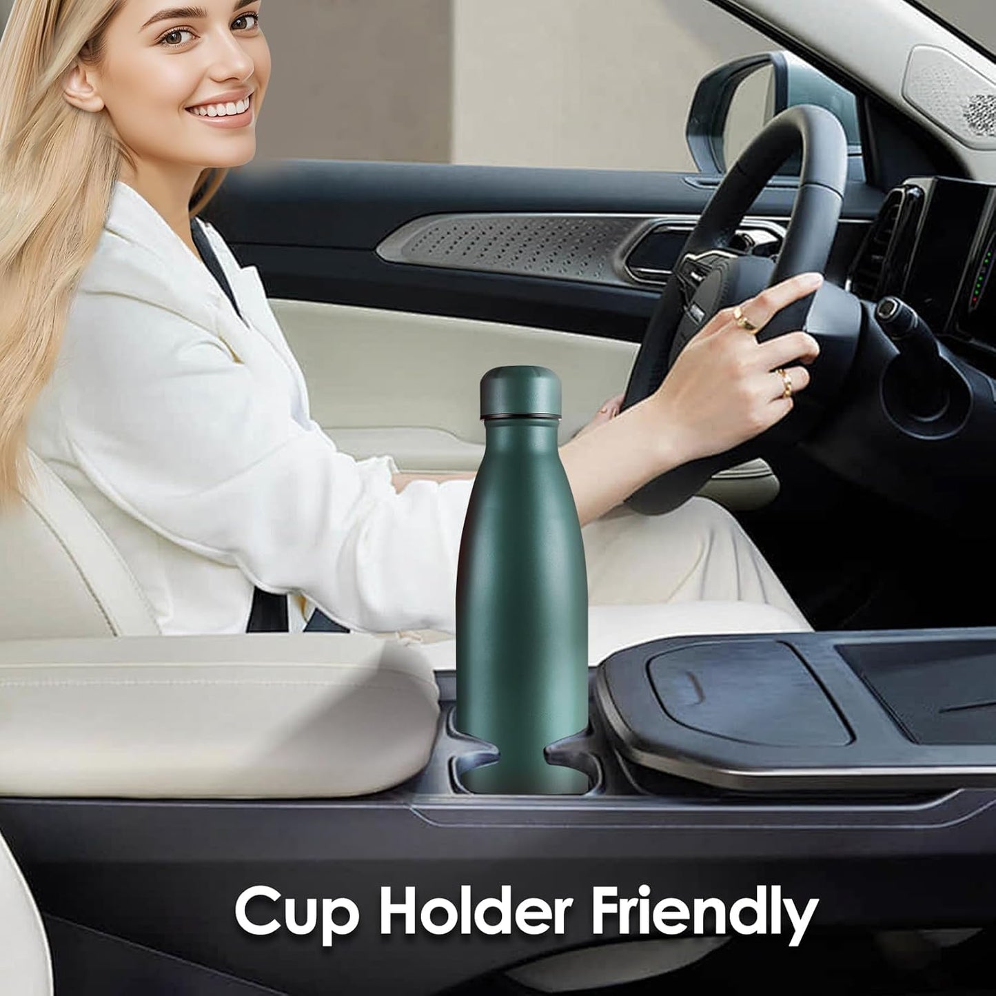 25oz Cola-Bottle Shaped Stainless Steel Leak-proof Water Bottle,Double Wall Vacuum Insulated Metal,Travel Mug For Sports Indoors & Outdoors,BPA-Free Kids Flasks,Army Green(1 Pack)