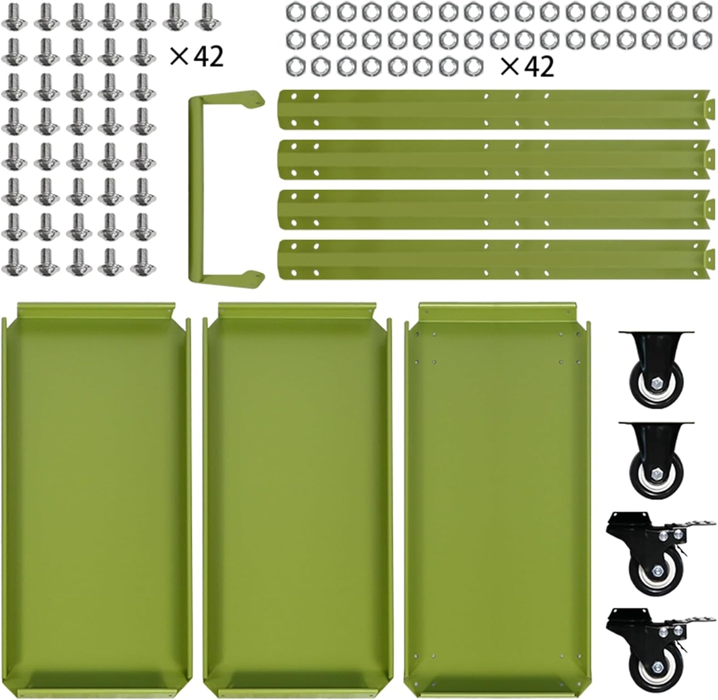 3 Tier Rolling Tool Cart with Lockable Silent Wheels, 330 LBS Capacity, Metal Service Cart for Home, Garage, Warehouse, Workshop