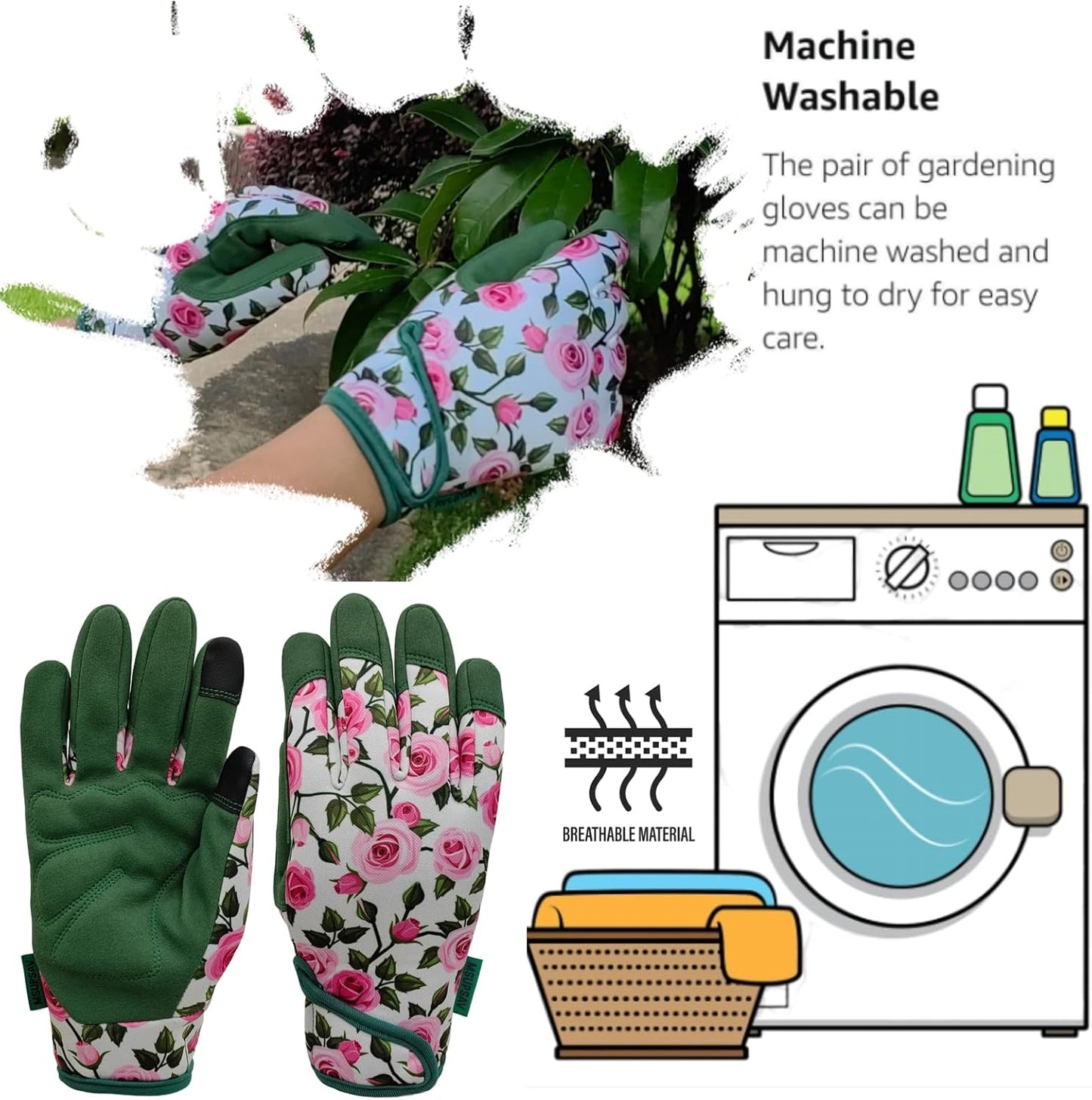 Thorn Proof&Puncture Resistant Gardening Gloves with Grip,Garden Gloves for Women, Leather Work Gloves,Gifts