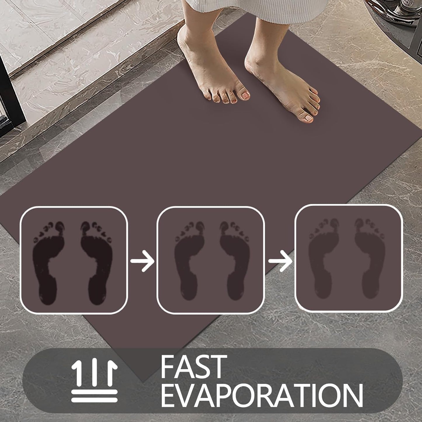 Ultra Thin Door Mat Indoor Entrance, 1/10 in Thin Door Mats for Inside Entry, Non-Slip Rubber Backing Washable Doormat, Fade Resistant, Absorbent, Low Profile Dirt Trapper, 35"X24",Coffee