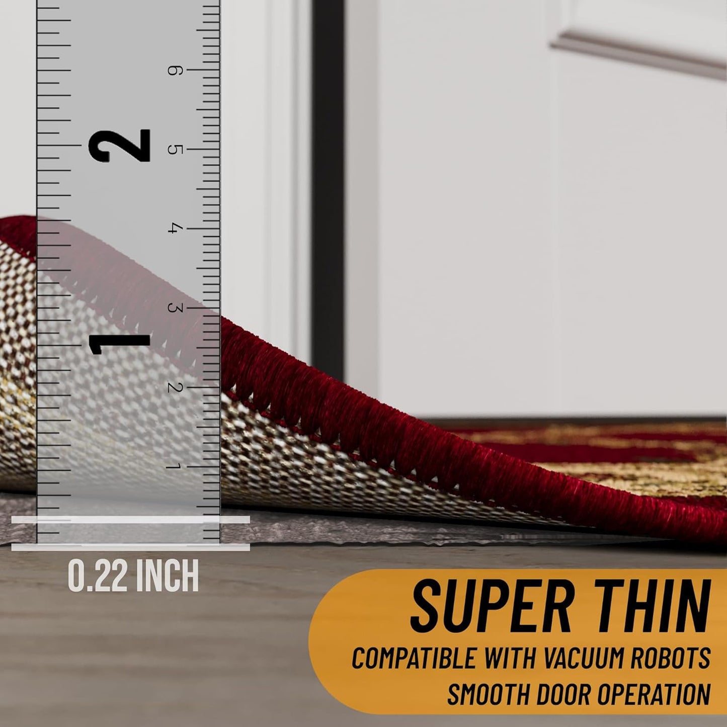 Ottomanson 5' x 8' Non-Slip Rug Pad Gripper 1/4 Inch Thick Dual Surface Felt + Rubber Gripper - Safe for All Floors, Brown