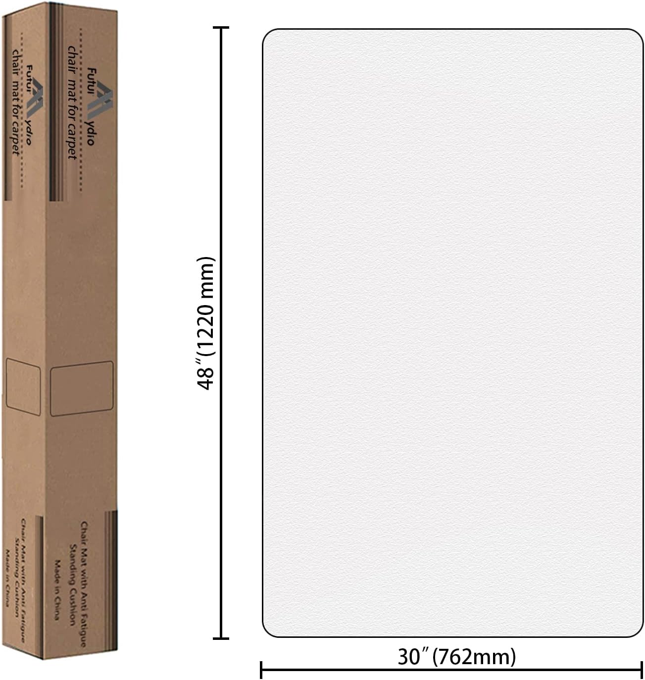 FuturHydro Chair Mat for Hardwood Floor, 30" x 48" Clear Anti-Slip Computer Desk Chair Floor Mat, Easy Glide, Transparent Mats for Office, Home and Gaming Floors (Rectangle)