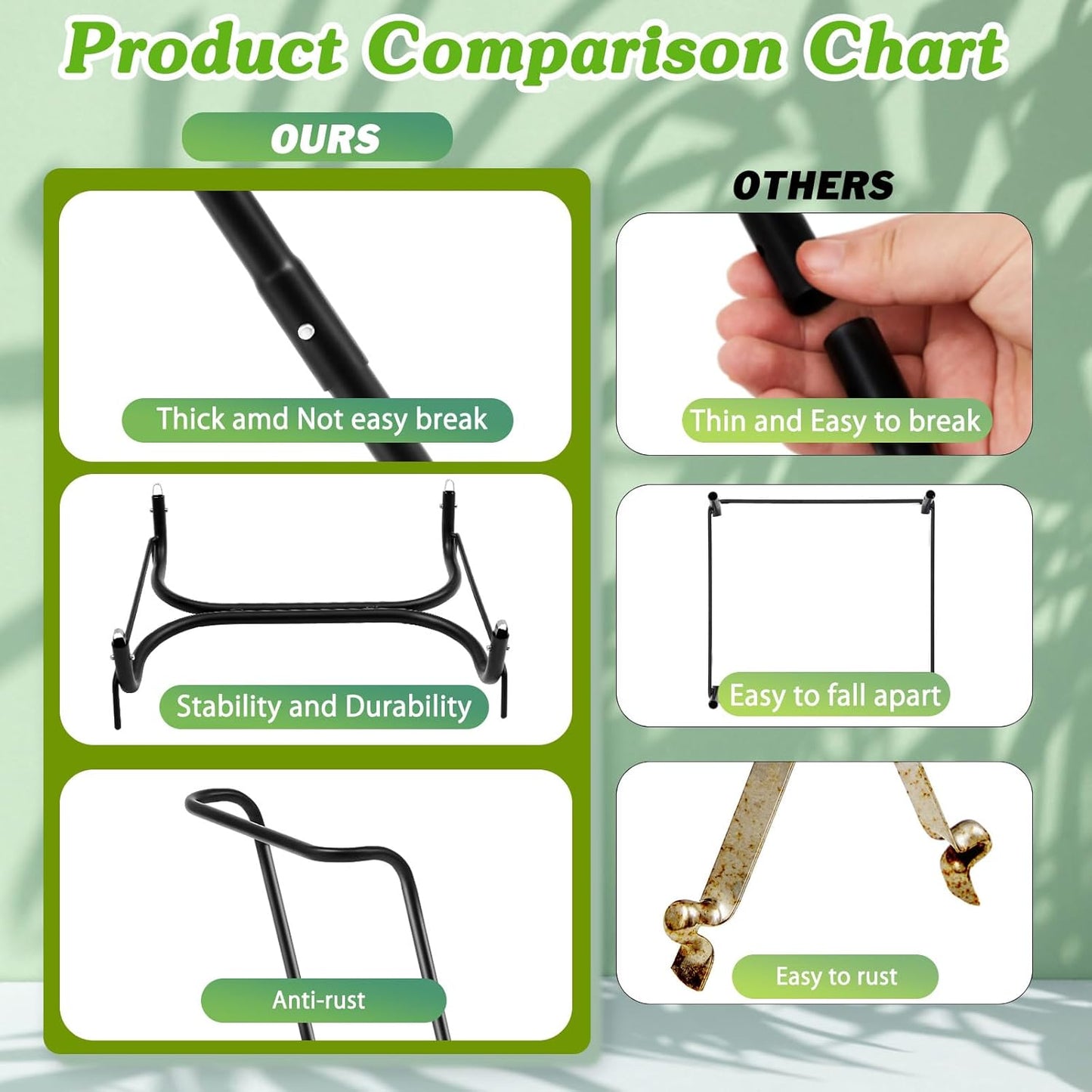 Gisafai 2 Pieces Metal Leaf Bag Holder Stand Portable Trash Bag Holder Frame Outdoor Holds 30-45 Gallons for Garden Garbage Lawn Yard Camping Leaves