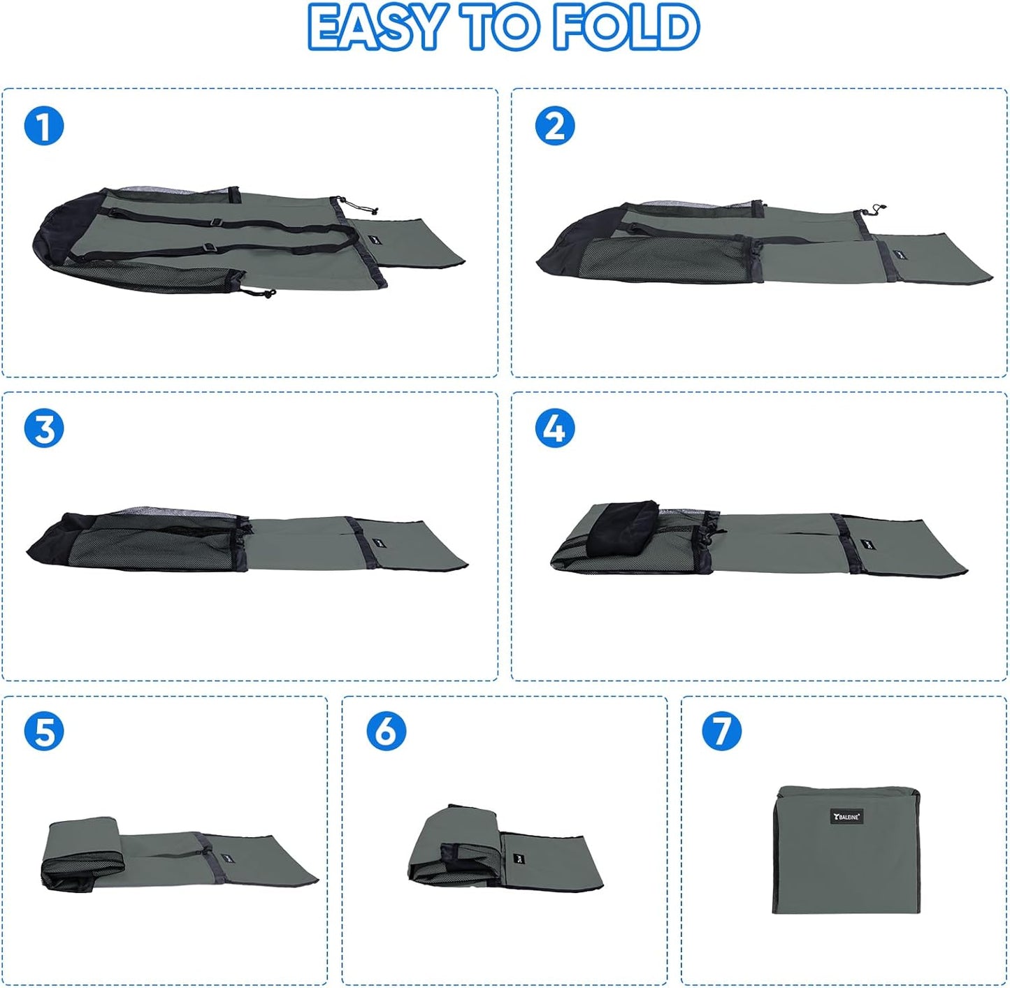 BALEINE 120L Laundry Bag Backpack, 900D Oxford Fabric Large Travel Laundry Bags with Shoulder Straps and 2 Mesh Pockets for College Dorm, Apartment, Laundromat (Dark Grey, 120L)