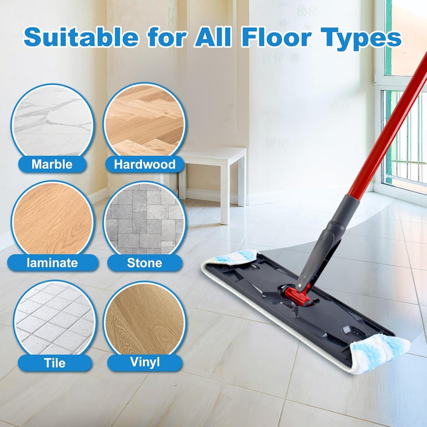 3PCS Replacement Mop Pads for O-Cedar H2prO Flat Mop System,Microfiber Mop Pad Easy Clean for All Hard Floors,Reusable & Machine Washable