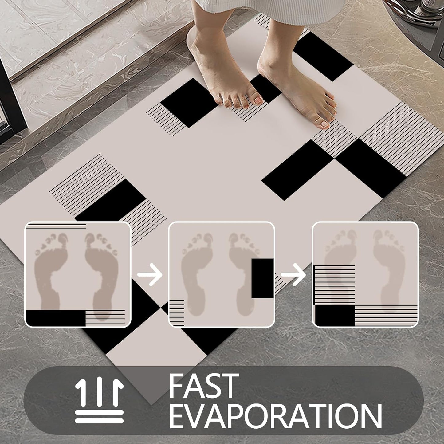 Ultra Thin Door Mat Indoor Entrance, 1/10 in Thin Door Mats for Inside Entry, Non-Slip Rubber Backing Washable Doormat, Fade Resistant, Absorbent, Low Profile Dirt Trapper, 30"X17"