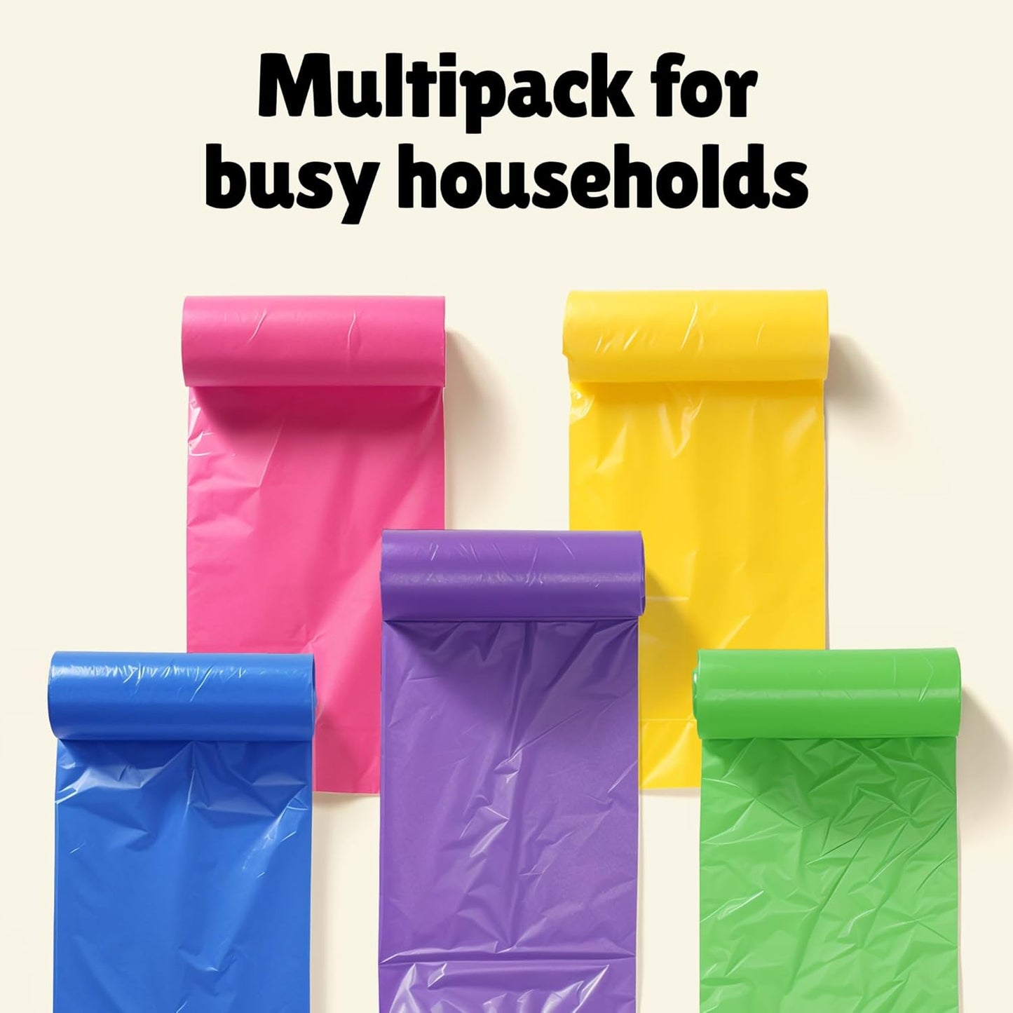 FORID 8 Gallon Trash Bags Multi Colored - Extra Thick Garbage Bags Unscented, Strong Plastic Waste Can Liners for Home Bathroom Office Kitchen,150 Bags 5 Rolls,30 Liters