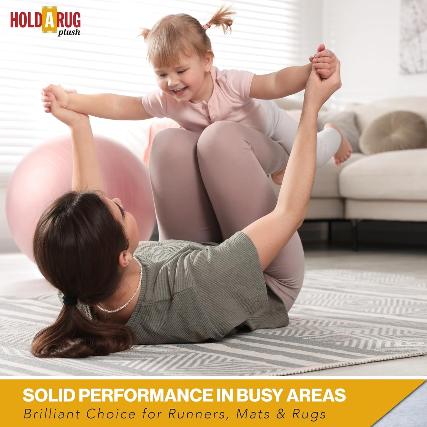 Hold-a-Rug Plush 7' Round Nonskid, Nonslip Rug Pad, Reversible Gripper, ¼ Thick, Safe for All Floors and Carpet, Keep Area Rugs Secure