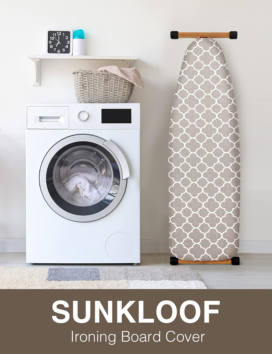 Extra Wide Ironing Board Cover and Pad,18X49 Reflective Silicone Ironing Board Cover,Resist Scorching and Staining,4 Fasteners,Elastic Edges,Large Protective Scorch Mesh Cloth,18X49in