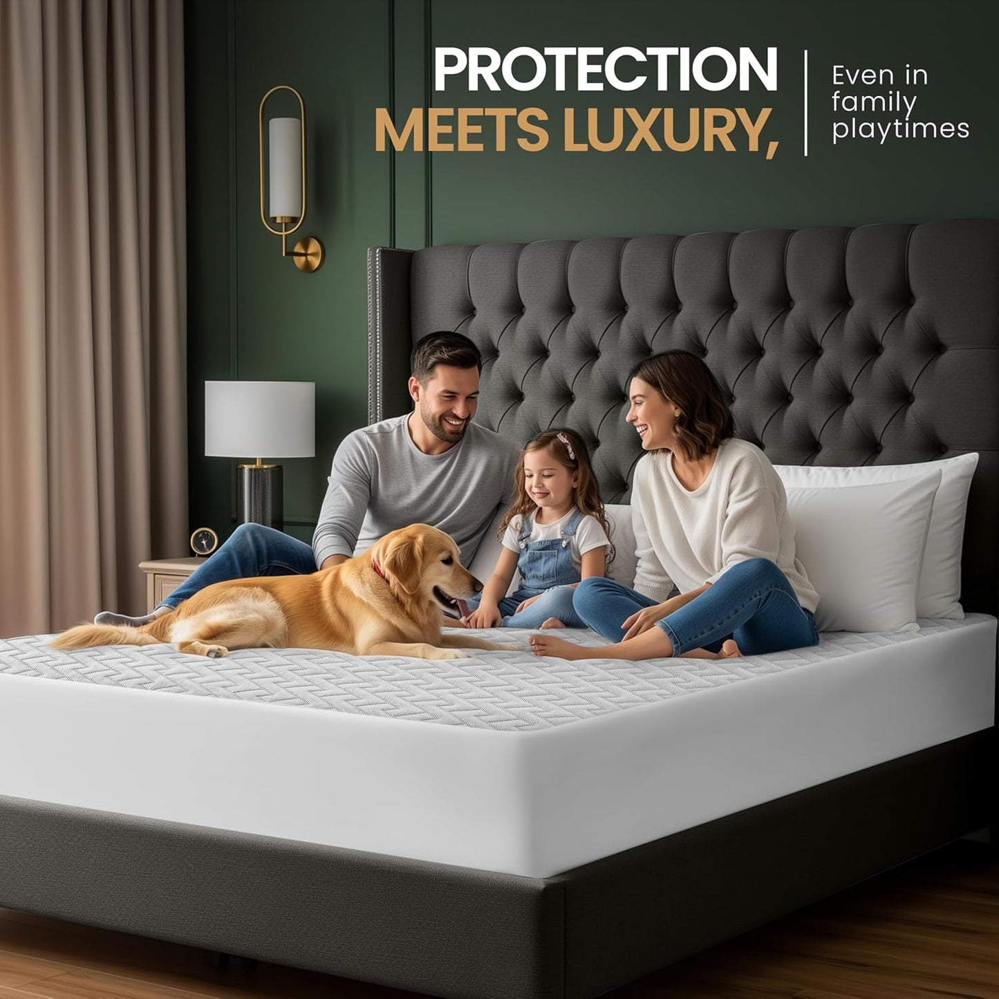 Utopia Bedding Waterproof Mattress Protector Twin Size, Premium 3D Air Soft Fabric Mattress Cover, Fits 15 Inches Deep, Breathable, Fitted Style with Stretchable Pockets