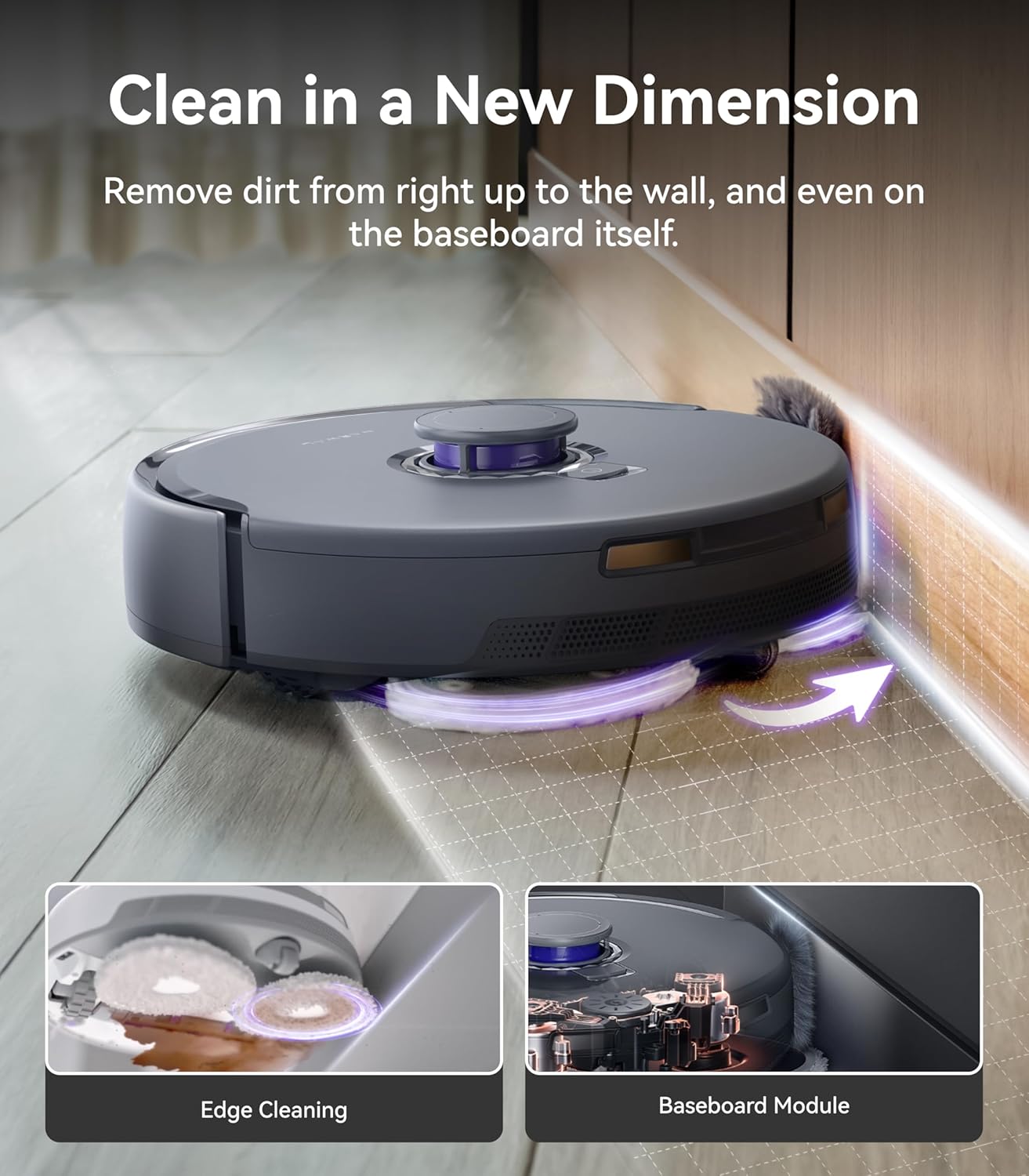 NARWAL Freo Z Ultra Robot Vacuum and Mop Combo, Dual RGB Cameras and Chips, AI Avoidance, 12000Pa Suction, Real-Time Decisions, Adaptive Hot-Water Self Wash & Self Emptying, Pet Hair, Quiet, Grey