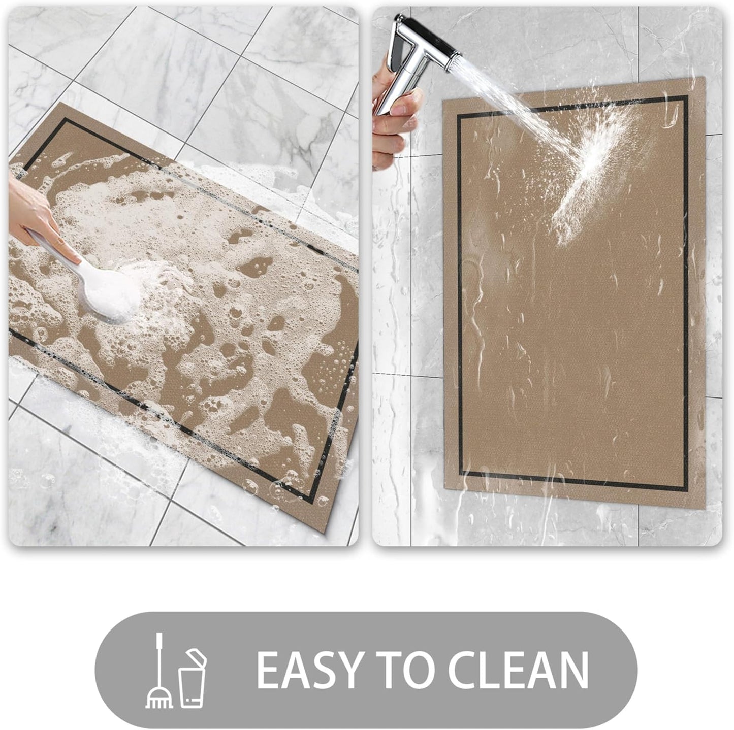 Ultra Thin Door Mat Indoor Entrance, 1/10 in Thin Door Mats for Inside Entry, Non-Slip Rubber Backing Washable Doormat, Fade Resistant, Absorbent, Low Profile Dirt Trapper, 35"X24",Orange