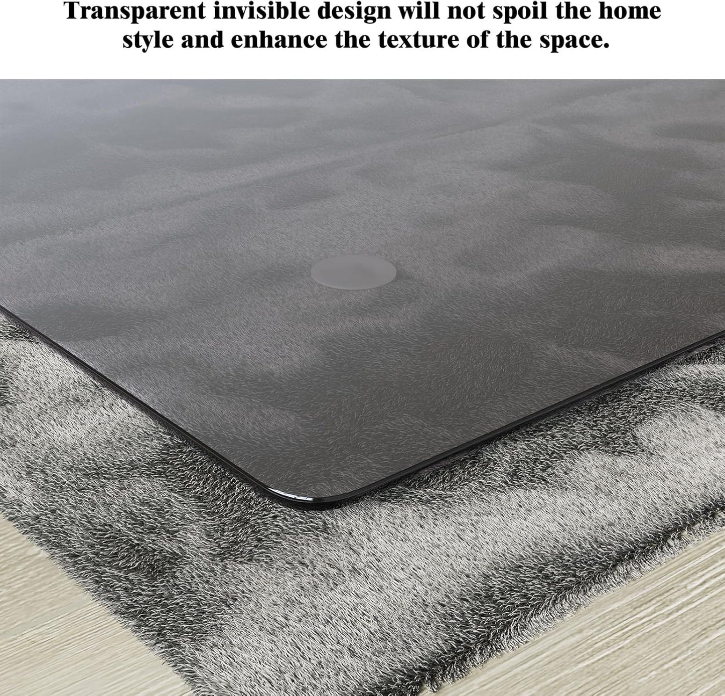 Koonmi Tempered Glass Chair Mat for Hardwood Floors & Carpets, 36" x 55“ Grey Heavy Duty Office Floor Protector with Noise-Free Gliding Shatterproof for Home Office Desk