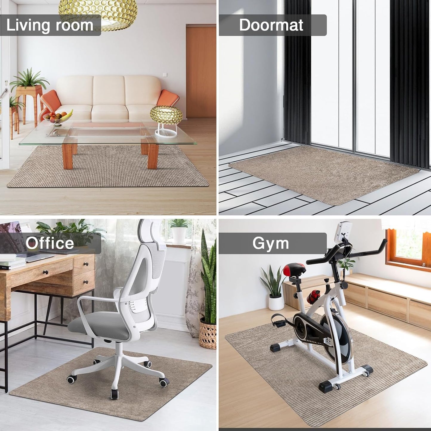 Placoot Desk Chair Mat for Hardwood Floor Corduroy Surface 1/6" Thick 55"x35" Office Chair Mat for Rolling Chairs-100% Large Anti-Slip Backing Under Desk Low-Pile Office Rug Floor Mat for Office/Home