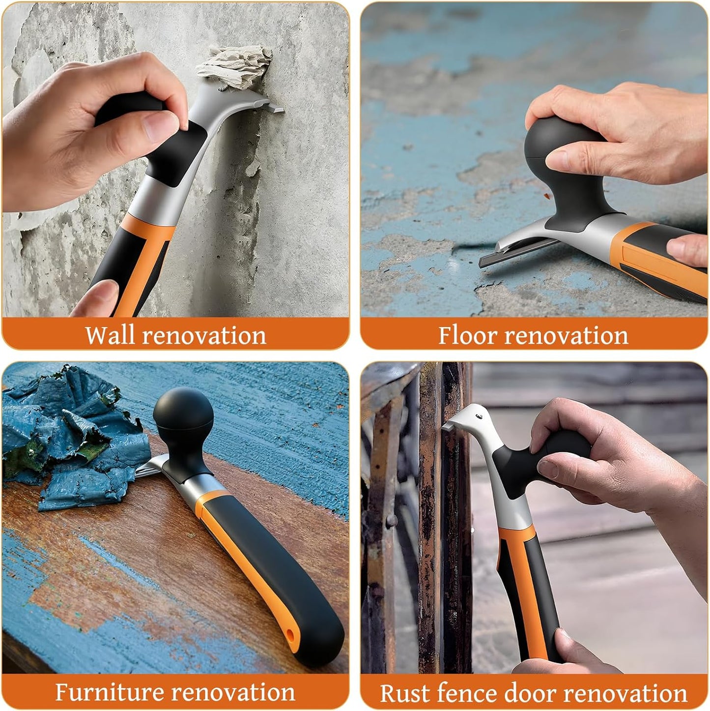 Premium 2.5" Carbide Scraper Tool – Heavy Duty Paint, Glue, Varnish, Resin, Putty Remover for Wood, Metal, Tile, Concrete & More – Ergonomic Non-Slip Handle, Sharp Durable Blade