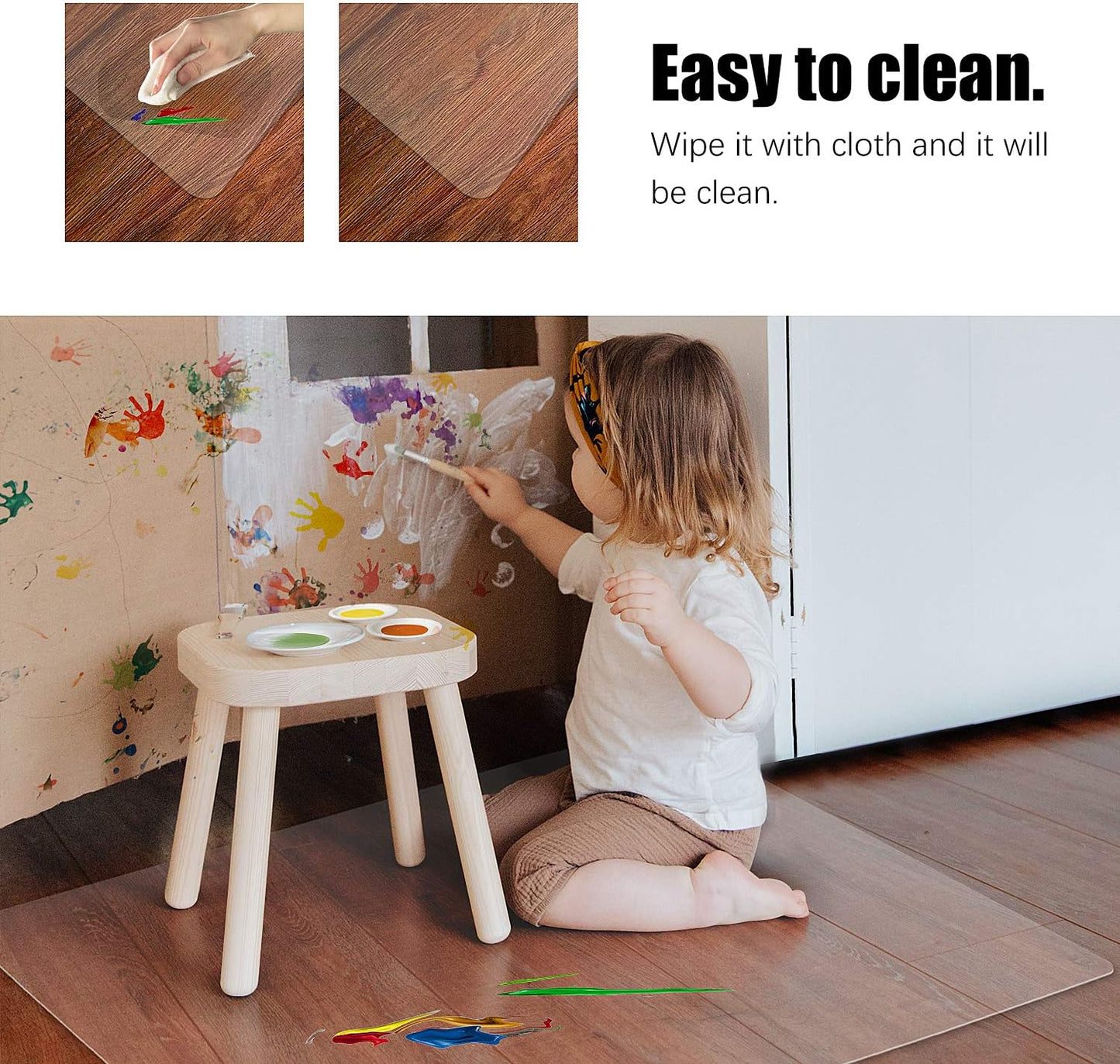 Kuyal Clear Chair Mat, Hard Floor Use, 6'×9' Transparent Office Home Floor Protector mat Chairmats (72" X 108" Rectangle)