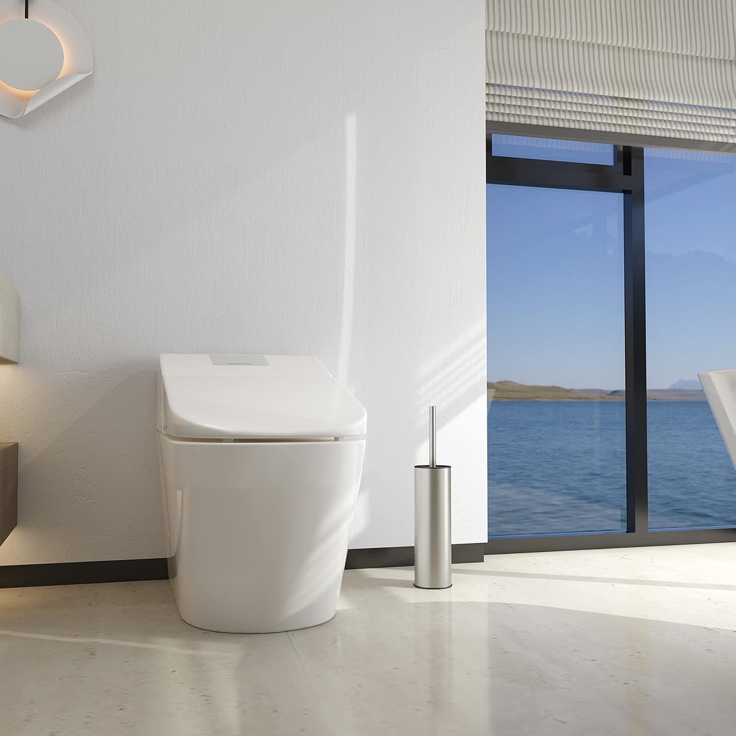 Toilet Brush and Holder,Stainless Steel Toilet Brushes for Bathroom with Holder 2pack Brushed Nickel