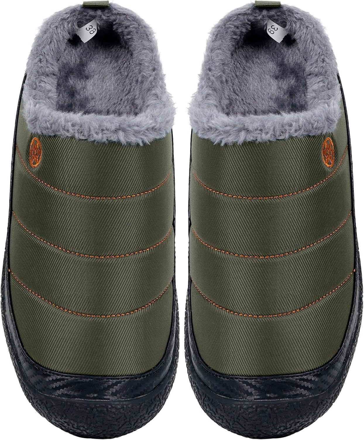 Womens Mens House Slippers Slip on Snow Winter Warm Fully Fur Lined Slippers Indoor Outdoor Shoes