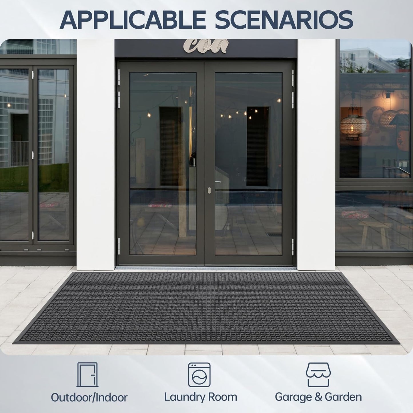 Amyracel Entrance Front Door Mat, 48"x72" All Season Weather Outside Door Mat, Heavy Duty Rubber Backing Doormat for Entryway, Low Profile Entry Indoor Door Mats for High Traffic