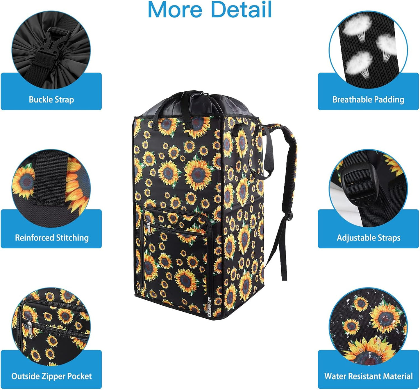 Bukere Laundry Hamper, Extra Large 2 in 1 Laundry Backpack Bag for College Students Dorm Essentials, Adjustable Shoulder Straps, Freestanding Laundry Basket for Apartment, Laundromat, Travel