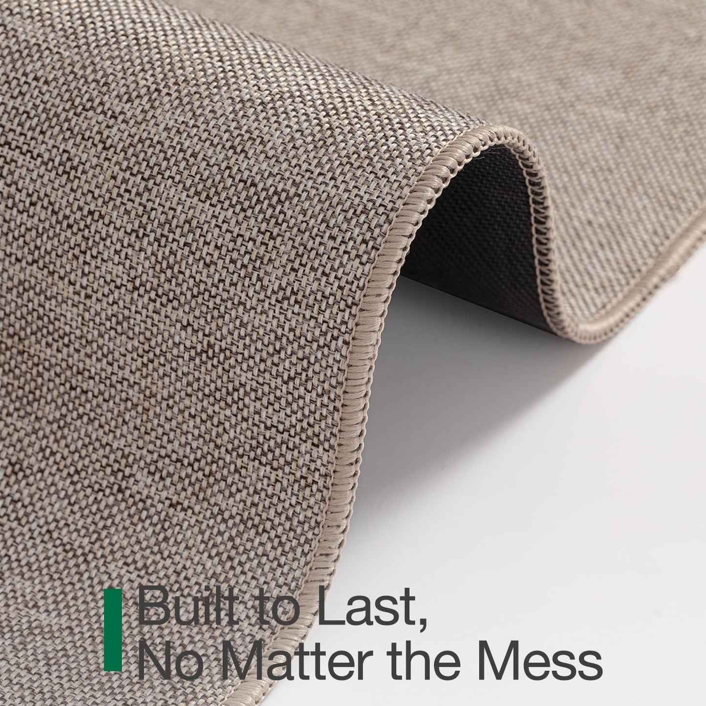 LUMI Ultra Thin Door Mat for Entryway, Low Profile Non Slip Rubber Backing Indoor Doormat, Easy Clean Welcome Entrance Mat for Inside House, Patio,Beige 32"x48"