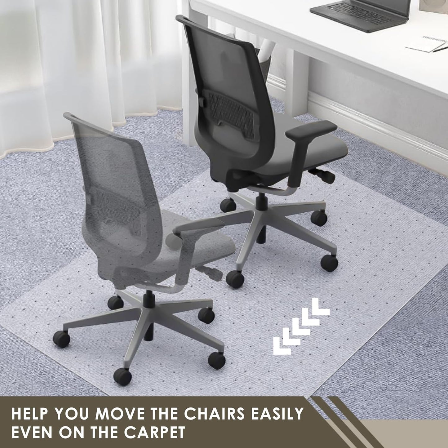 Azadx Heavy Duty Office Chair Mat for Carpet 32" x 48" Hard Material Chair Mat for Carpeted Floor Slip Resistant Carpet Protector for Home Office Easy Glide Desk Floor Mat for Office Chair on Carpets