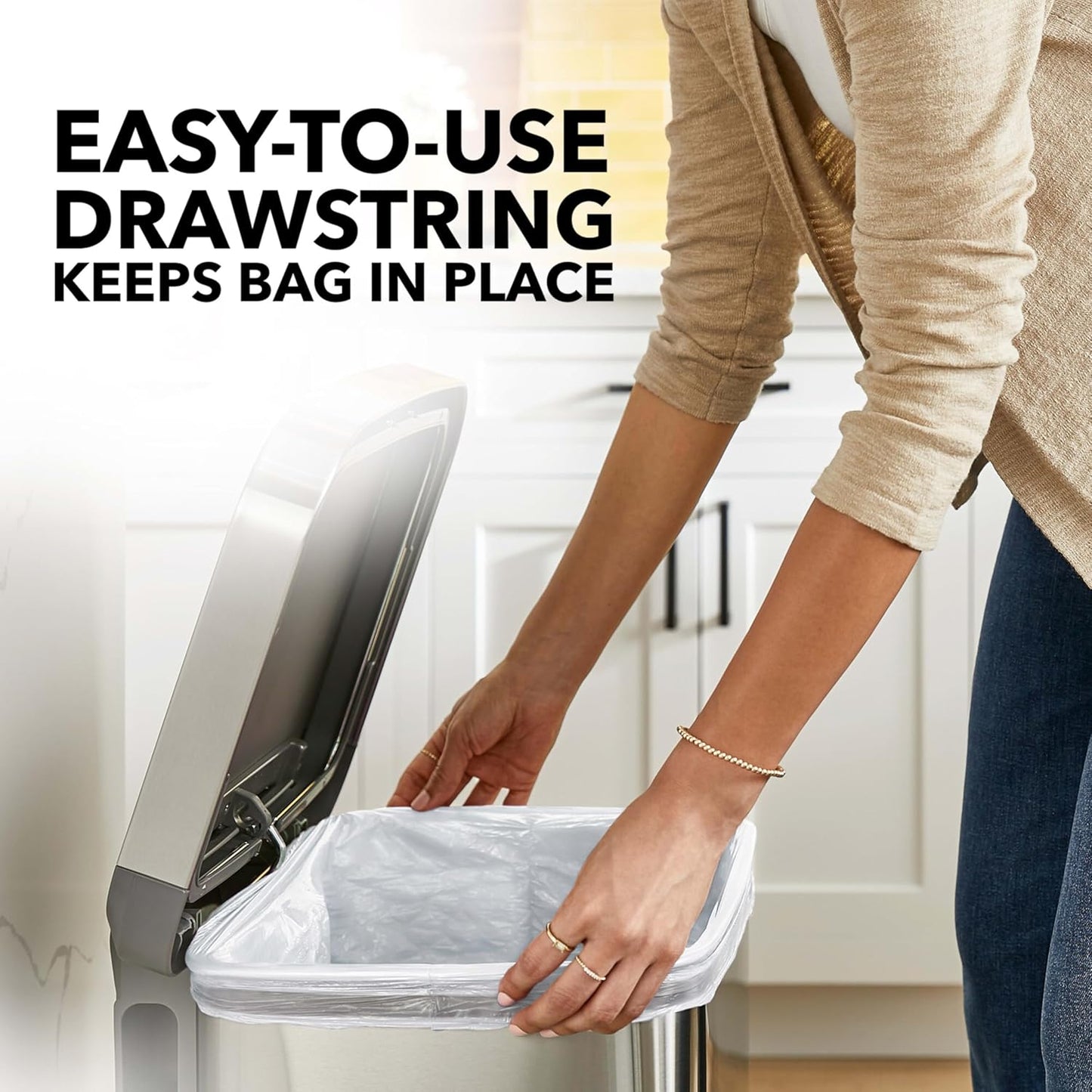 Glad ForceFlex Tall Kitchen Trash Bags, 13 Gallon, Fresh Clean, 140 Count (Package May Vary)