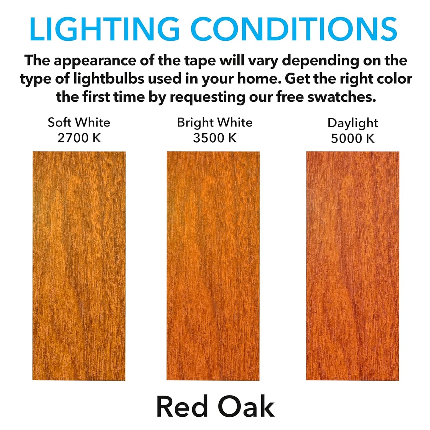 MATCH 'N PATCH Realistic Wood Grain Repair Tape - Durable Multi-Use Adhesive Tape for Furniture, Floors, Cabinets, Windows, Doors, RV, Home Decor & DIY Projects - Red Oak, 2.25 inch x 15 feet