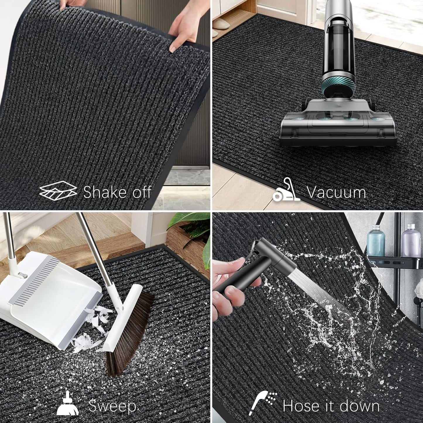 Vicwe Indoor Outdoor Door Mat, 3'x4' Heavy Duty Front Door Mat, Non-Slip Washable Doormats Entrance Mats, Dirt Resistant and Absorbent Doormat, Commercial Outdoor Entrance Floor Mat for Home Office