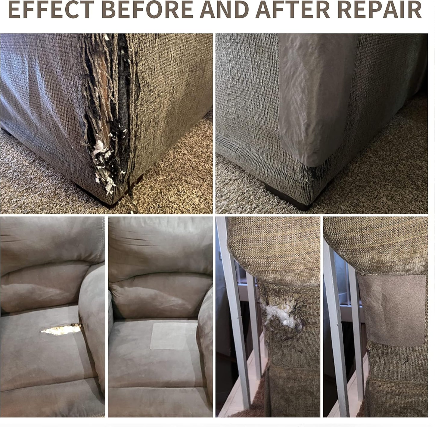 KING MOUNTAIN Coarse Linen Repair Patches, Self-Adhesive, 12x40 Inch, Dark Grey, Polyester, Washable, for Linen, Nylon, Cotton, Leather