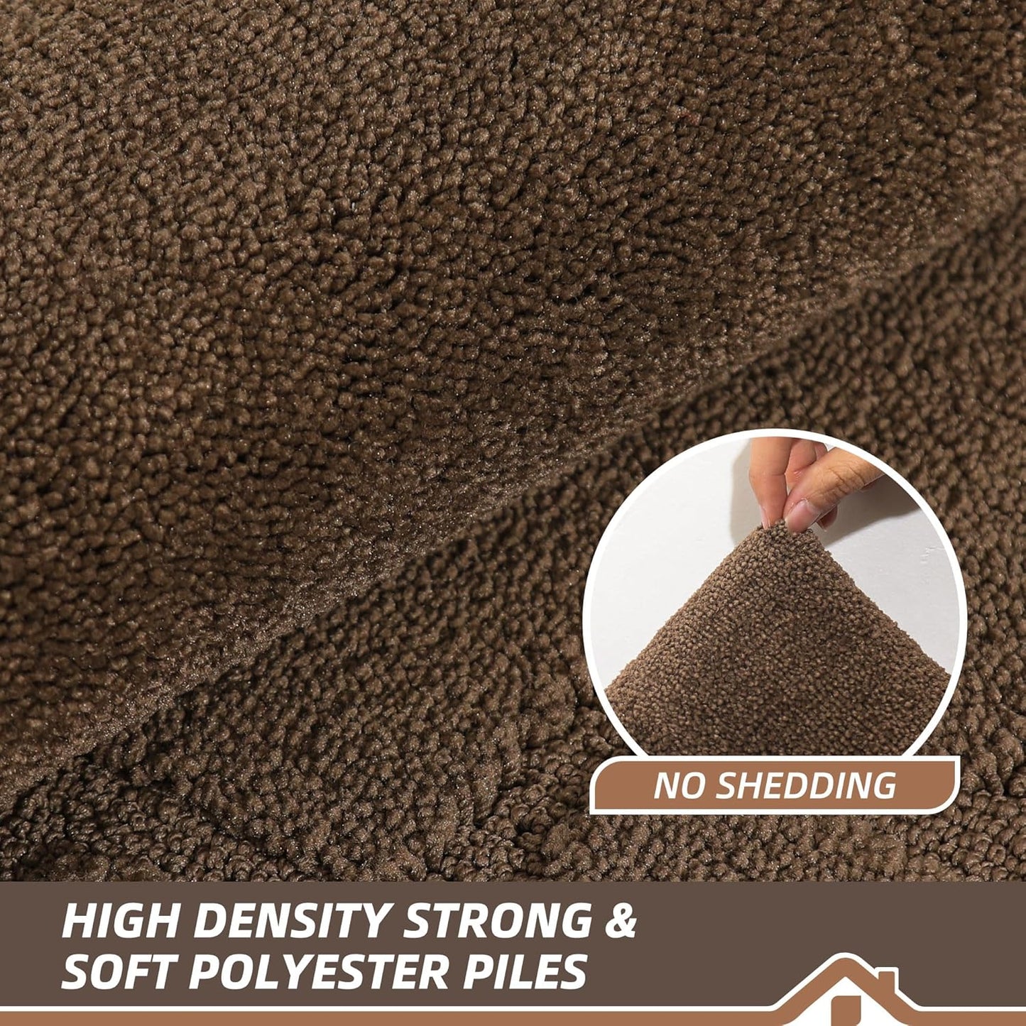 BEQHAUSE Door Mat 20" x 32", Non-Slip Door Mats Indoor Entryway Rugs Washable Low-Profile Absorbent and Stain Resist Floor Mats, Dog Door Mat for Front Back Door, Muddy Wet Shoes & Paws, Brown